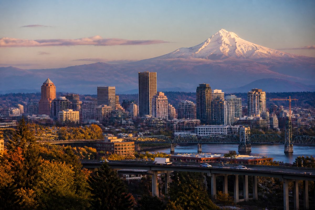 Oregon landscape and skyline